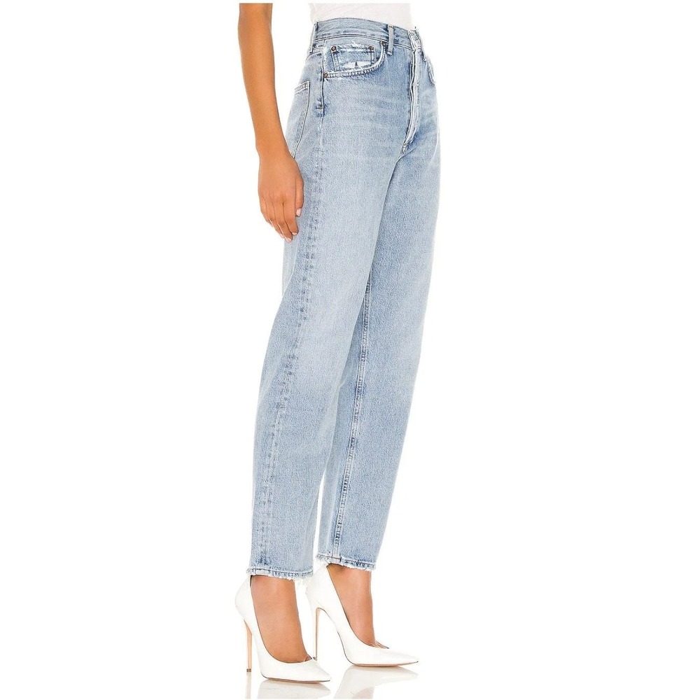 AGOLDE 90's Loose Fit Jeans Womens 27 Light Blue High Rise Straight Button‎ Fly